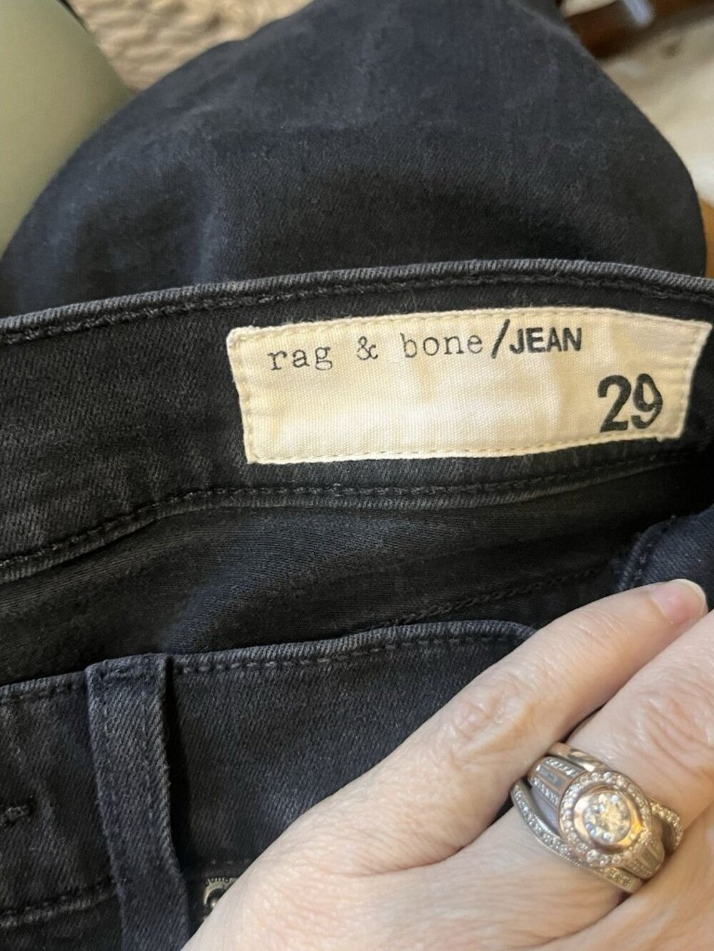 Rag & Bone Women Black Skinny Jeans Size 29 10" Rise Stretch Classic Fit Denim - Picture 9 of 13